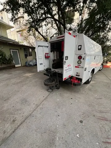 Magnet Plumbing service vehicle on-site for Slab Leak Repair in Marathon